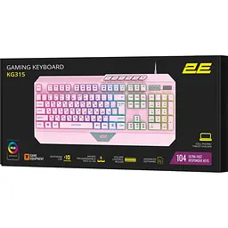 Клавіатура 2E GAMING KG315 RGB USB Pink Ukr (2E-KG315UPK) - мініатюра 6