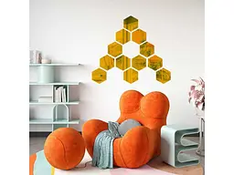 Дзеркальний декор акриловий самоклеючий STICKER WALL 125*105мм золото 12шт (D) SW-00002517 - мініатюра 6