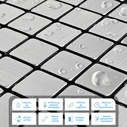 Самоклеюча панель під алюміній Sticker Wall SW-00001167 30x30смx3 мм Срібний - мініатюра 4
