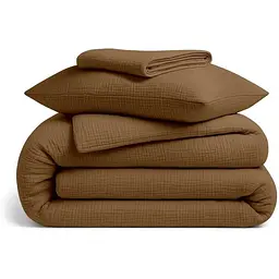 Комплект постільної білизни Cosas Cocoa brown CS1 Підлітковий муслін каштан (Muslin_13CocoaBrown_El90-13CocoaBrown_155)
