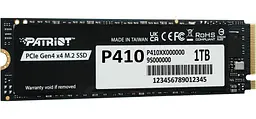 Накопичувач SSD 1TB Patriot P410 M.2 2280 PCIe NVMe 4.0 x4 TLC (P410P1TBM28H) - мініатюра 2