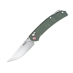 Нож складной туристический SRM Asika 411L-MG (8.8 см) 14C28N / Micarta зеленый