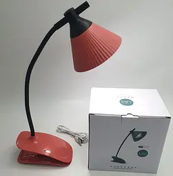 LED-лампа 4 W, сенсорна, світлодіодна, гнучка, 28 см, настільна, на прищіпці WinBoss YD03, рожева - мініатюра 7