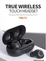 Навушники бездротові Yison TWS-T3 - мініатюра 3