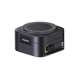 Бездротовий зарядний пристрій Baseus PicoGo Series 2-in-1 Magnetic Qi2 67W чорний - мініатюра 2