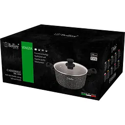 Каструля Bollire Venezia, з кришкою, чорна, 28 см, 7,1 л (BR-1004) - мініатюра 2