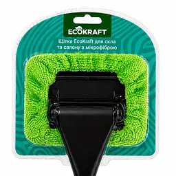 Щітка для миття лобового скла авто EcoKraft з мікрофіброю, для скла та салону, зелена (6934450789014) - мініатюра 2