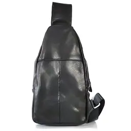 Чоловічий слінг Tiding Bag FL-N2-4004A із гладкої шкіри чорного кольору. - мініатюра 3