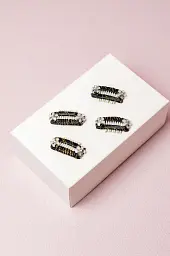 Шпильки для собак у стилі Chanel чорні з квітками