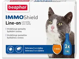 Краплі проти зовнішніх паразитів для котів Beaphar IMMO Shield від 1 до 10 кг ЦЕНА ЗА 1 ШТ 13581
