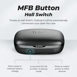 Бездротові навушники Tribit FlyBuds 3 TWS із зарядним кейсом на 2600 mAh чорні - мініатюра 4
