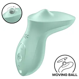 Вібратор для клітора з перлинною стимуляцією Satisfyer Exciterrr Mint, 2 незалежні мотори