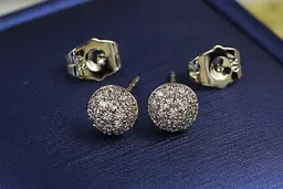 Сережки гвоздики Xuping Jewelry напівсфера з камінців 7 мм сріблясті