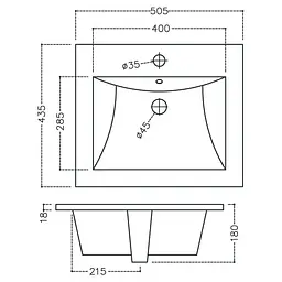Умивальник Jaquar Kubix 51x44 KUS-WHT-35601, Білий - мініатюра 2