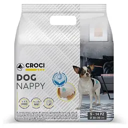 Підгузки для собак 30-39 см Croci Dog nappy S 14 шт/уп