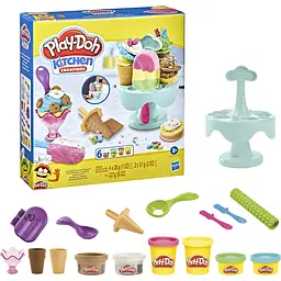 Набір для творчості з пластиліном Hasbro Play-Doh Kitchen Creations Ice Cream Carousel Playset (E5112_F5332) - мініатюра 2