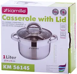 Каструля зі скляною кришкою, низька Kamille Ø14 см kuh0009869 - мініатюра 6