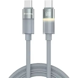 Кабель ColorWay USB Type-C - USB Type-C (M/M), warm light, 3А, 1 м, Grey (CW-CBPDCC092-GR)