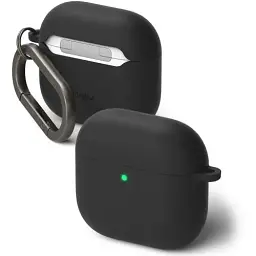 Чохол з карабіном Ringke Silicone для AirPods 4 2024 Black - мініатюра 2