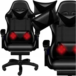 Крісло геймерське PLAYER з підставкою для ніг Black - мініатюра 2