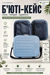 Б'юті-кейс Carbon 65903 поліпропілен 28х32х18 см 12 л Блакитний - мініатюра 3