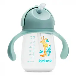 Поїльник-непроливайка Baboo Safari з трубочкою 260 мл м'ятний (90441) - мініатюра 4