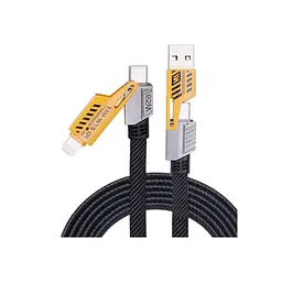 Дата кабель USB-C + USB-A to Lightning+USB-C 1.0m 65W X207 black WUW (6972573336524) - мініатюра 2