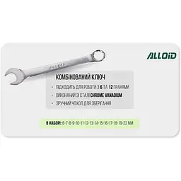 Набір ключів комбінованих Alloid 15 предметів (НК-2005-15М) - мініатюра 3