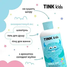 Дитячий засіб для купання 3 в 1 Tink kids Bubble Gum 500 мл (289694) - мініатюра 3