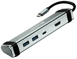 USB-Хаб Canyon DS-3 Multiport Docking Station with 4 ports:1*Type C male+1*Type C female+2*USB3.0+1*HDMI, In (CNS-TDS03DG)