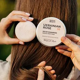 Твердий шампунь з рициновою олією для всіх типів волосся Ukrainian Rose 45 г - мініатюра 2