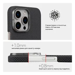Чехол ArmorStandart BlackIcon Kevlar MagCase для Apple iPhone 15 Pro Max Black - миниатюра 6