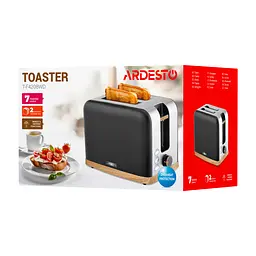 Тостер Wood Modern, 800Вт, метал, 2 слоти, чорний ARDESTO kuh0014886 - мініатюра 8