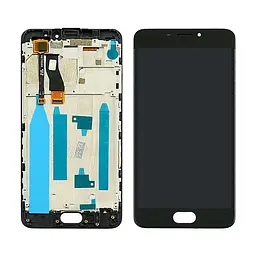 Дисплей для Meizu M5 Note з чорним тачскрином і корпусною рамкою