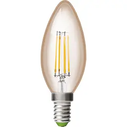Світлодіодна лампа філамент Eurolamp CL 6W E14 3000K (deco) акція 1+1 (MLP-LED-CL-06143(Amber) - мініатюра 2