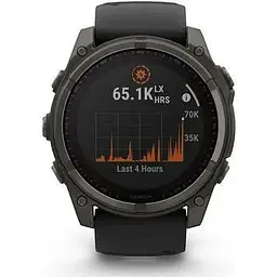 Смарт-годинник Garmin Fenix 8 51mm Solar Sapphire Carbon Gray DLC Titanium w. Black/Pebble Gray S. Band (010-02907-10/11) - мініатюра 2