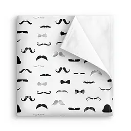 Пелюшка багаторазова Cosas непромокаюча Mustache 100x120 см, біла - мініатюра 2