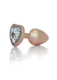 Анальна металева пробка Plug-Jewellery Pearl Gold Heart PLUG - Clear S Boss Series 64-00135 100349