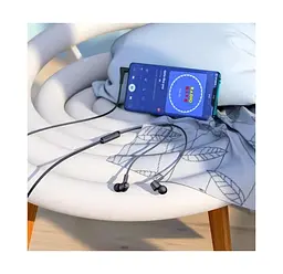 Провідні вакуумні навушники Hoco M86 Oceanic universal earphones with mic, 3.5mm, 1.2m, black - мініатюра 4