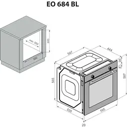 Духова шафа Minola EO 684 BL Чорна - мініатюра 14