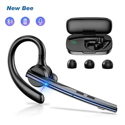 Bluetooth гарнітура New Bee M54 Black з шумопоглинанням для телефонних розмов та прослуховування музики - мініатюра 2