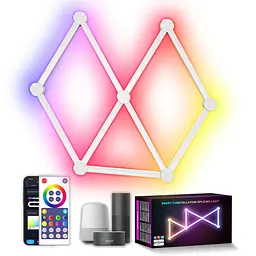 Модульний настінний світильник LED RGB 5V SAL-014B 9pcs Bluetooth USB with app White Epik teh0029695 - мініатюра 2