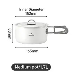 Каструля з керамічним антипригарним покриттям Naturehike CNK2450CF013 алюміній 1.7л - мініатюра 2