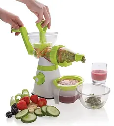 Соковижималка cоковитискач ручний шнековий багатофункціональний Guoyuan XD Design Manual Slow Juicer, Meileyi Салатовий 84797 - мініатюра 7