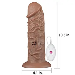 Вібратор Lovetoy Realistic Chubby Dildo 10.5'' 26.6 см коричневий - мініатюра 13