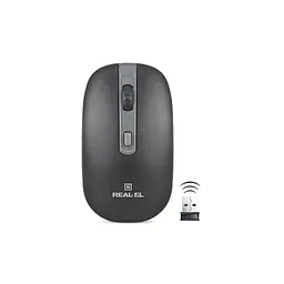 Мишка REAL-EL RM-303 black-grey - мініатюра 2