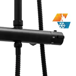 Душова система Yoka Ferra 25 Black з термостатом BP.FERRA-THERM-25-BLK, Чорний матовий - мініатюра 8