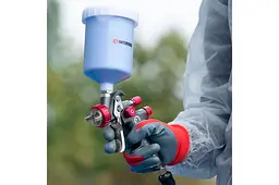 Рукавички робочі захисні Intertool з нітриловим покриттям 10" червоно-сірі (в упаковці 12 шт.) - мініатюра 4