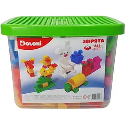 Конструктор Звірята Doloni 013888/05 в пластиковому боксі 266 деталей
