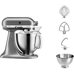 Планетарний міксер KitchenAid Artisan 4.8 л срібний медальйон (5KSM185PSEMS) - мініатюра 3